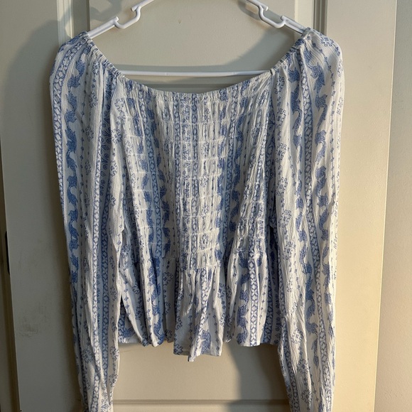 True Craft Blue and White Textured Top - Picture 3 of 4